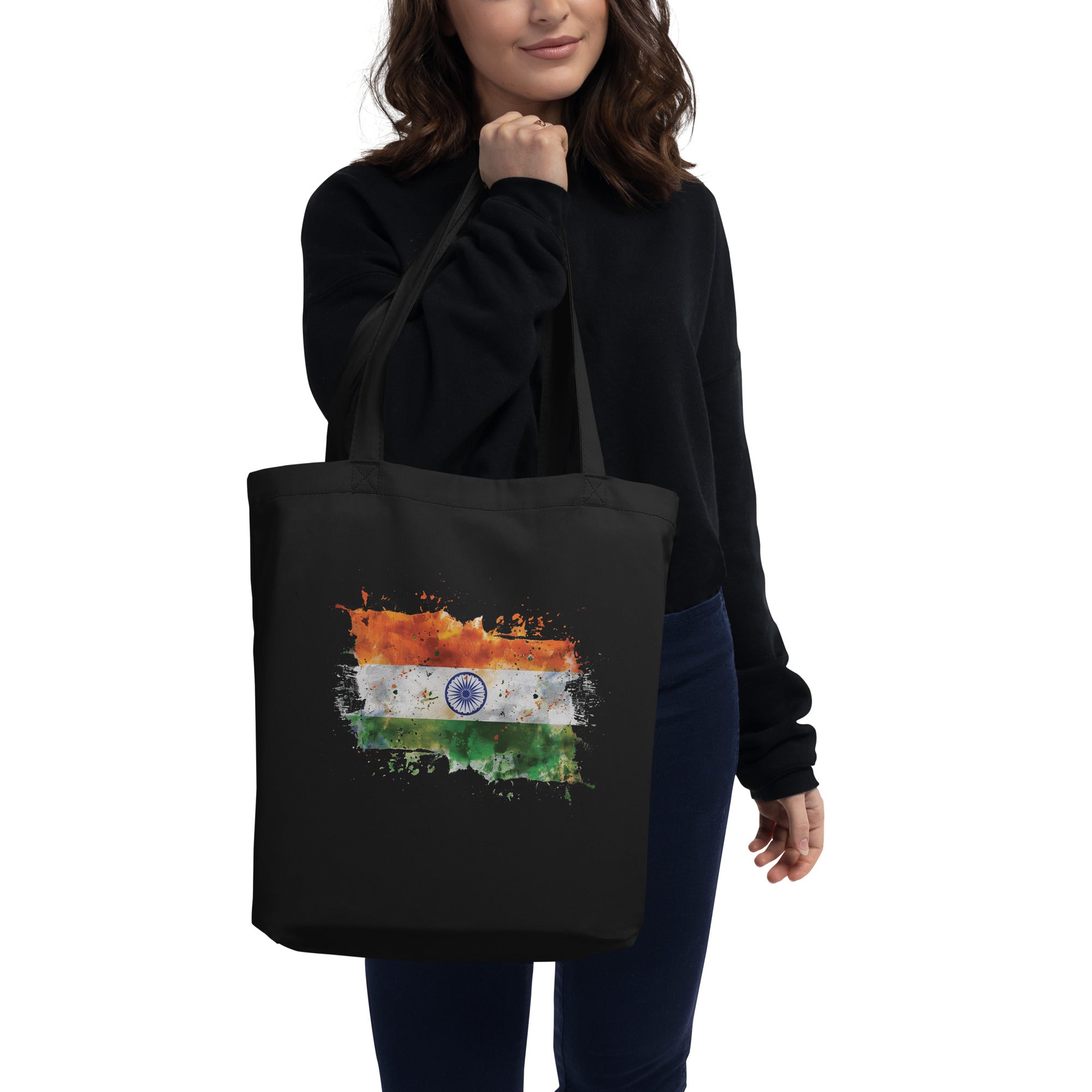 Eco Tote Bag - Watercolor Flag of India