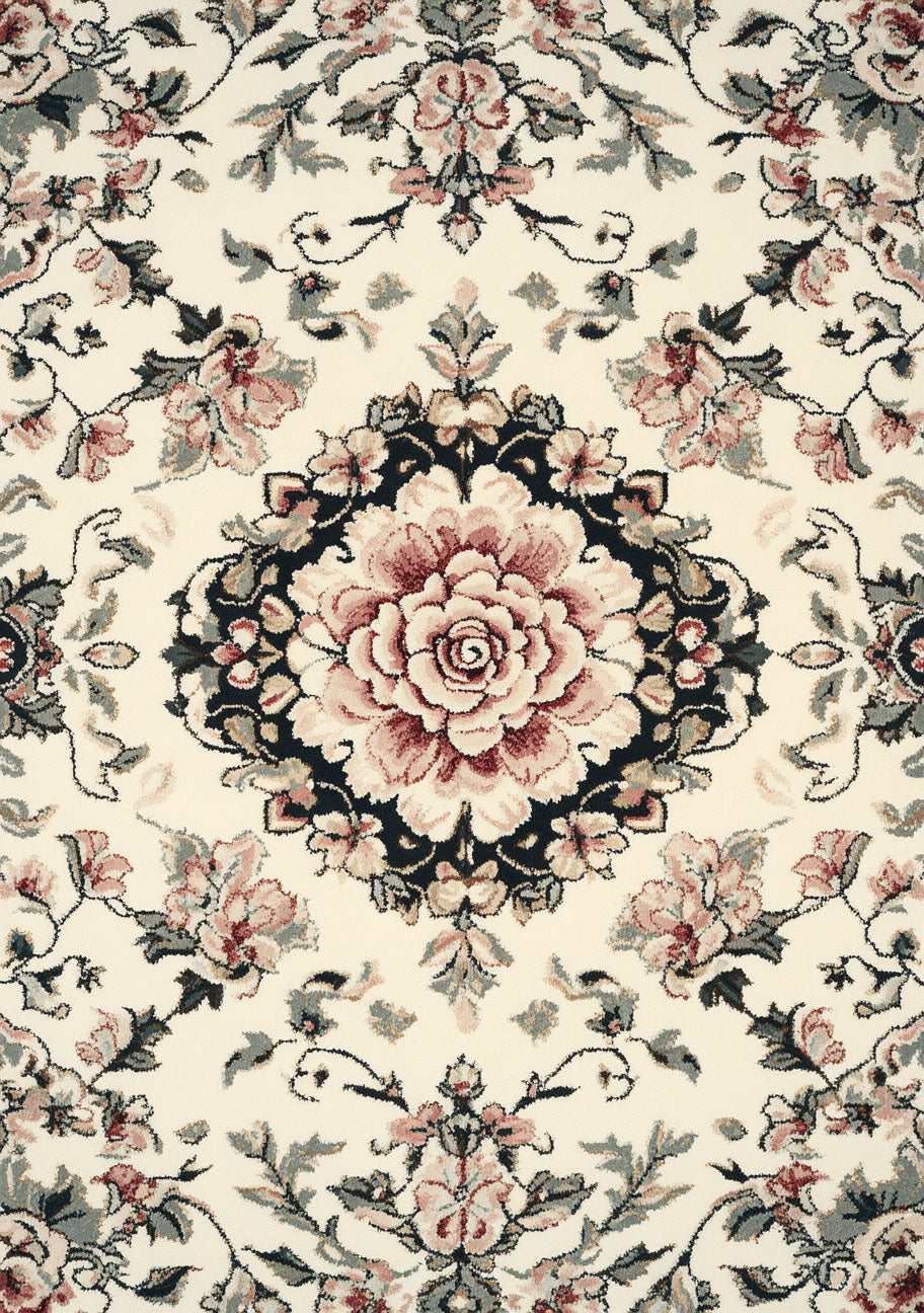 Recycled unisex button-up jersey - Vintage style Persian rug pattern