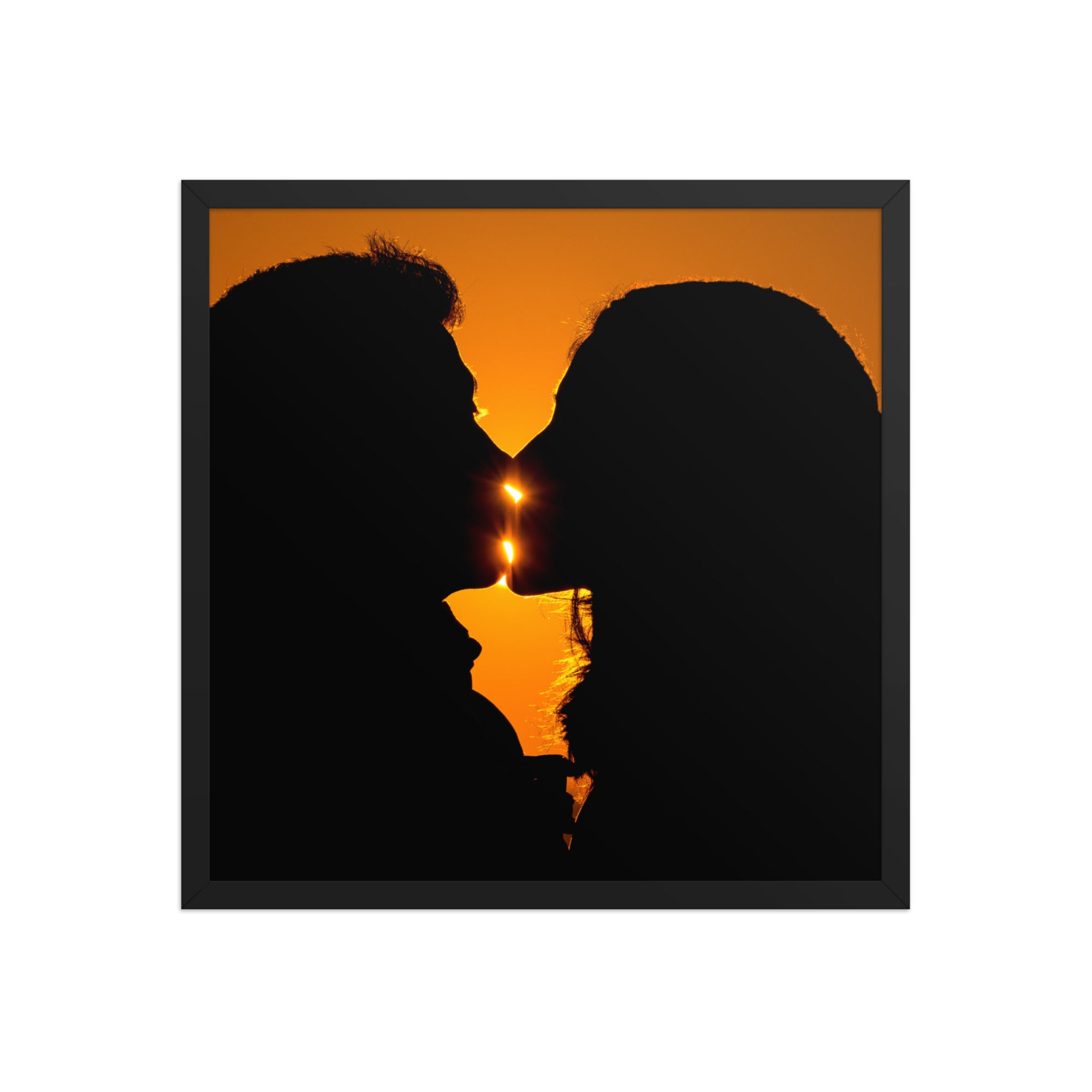 Framed photo poster of Kissing at Sunset photography by Bardia Azizi