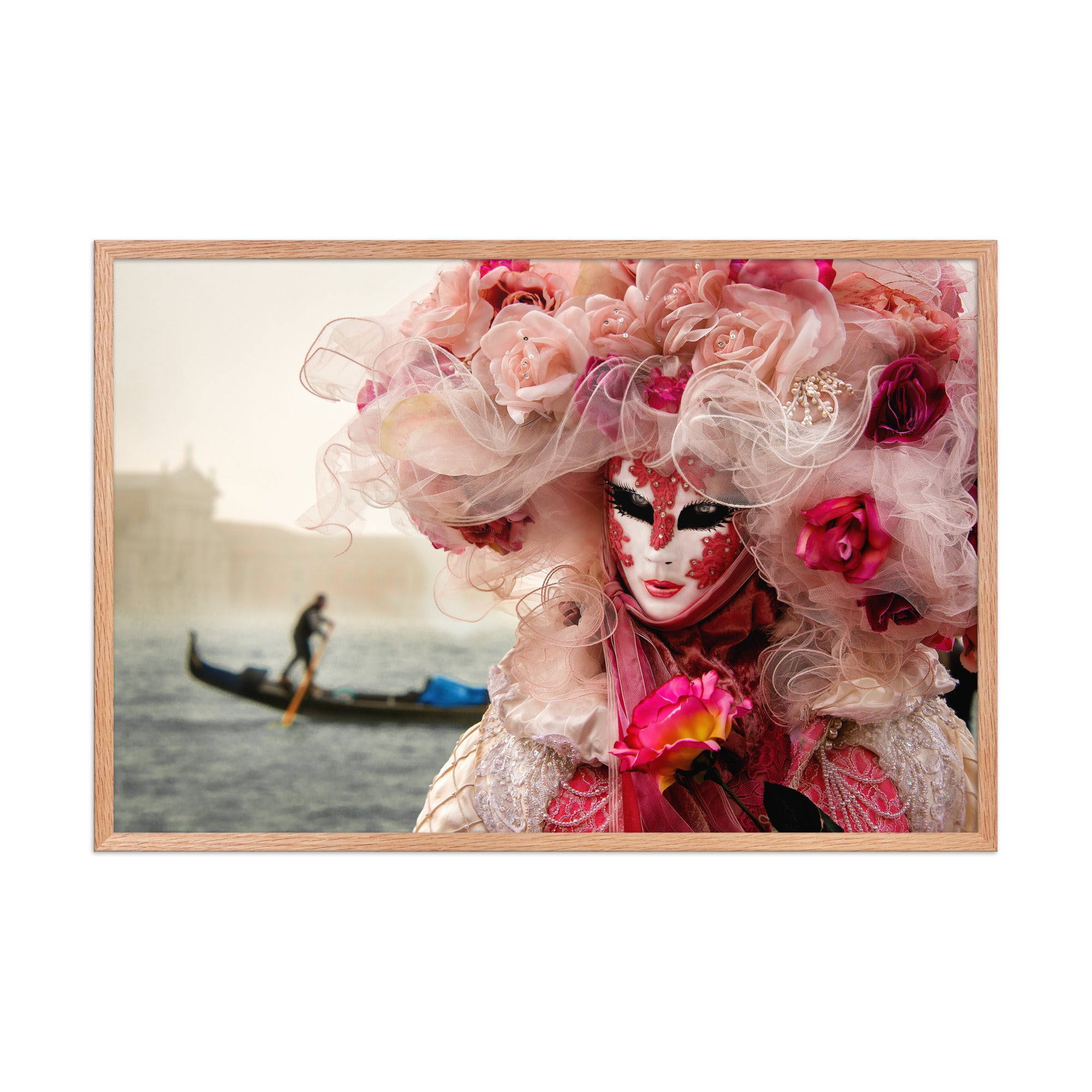 Framed photo poster of Venetian carnival mask by Bardia Azizi