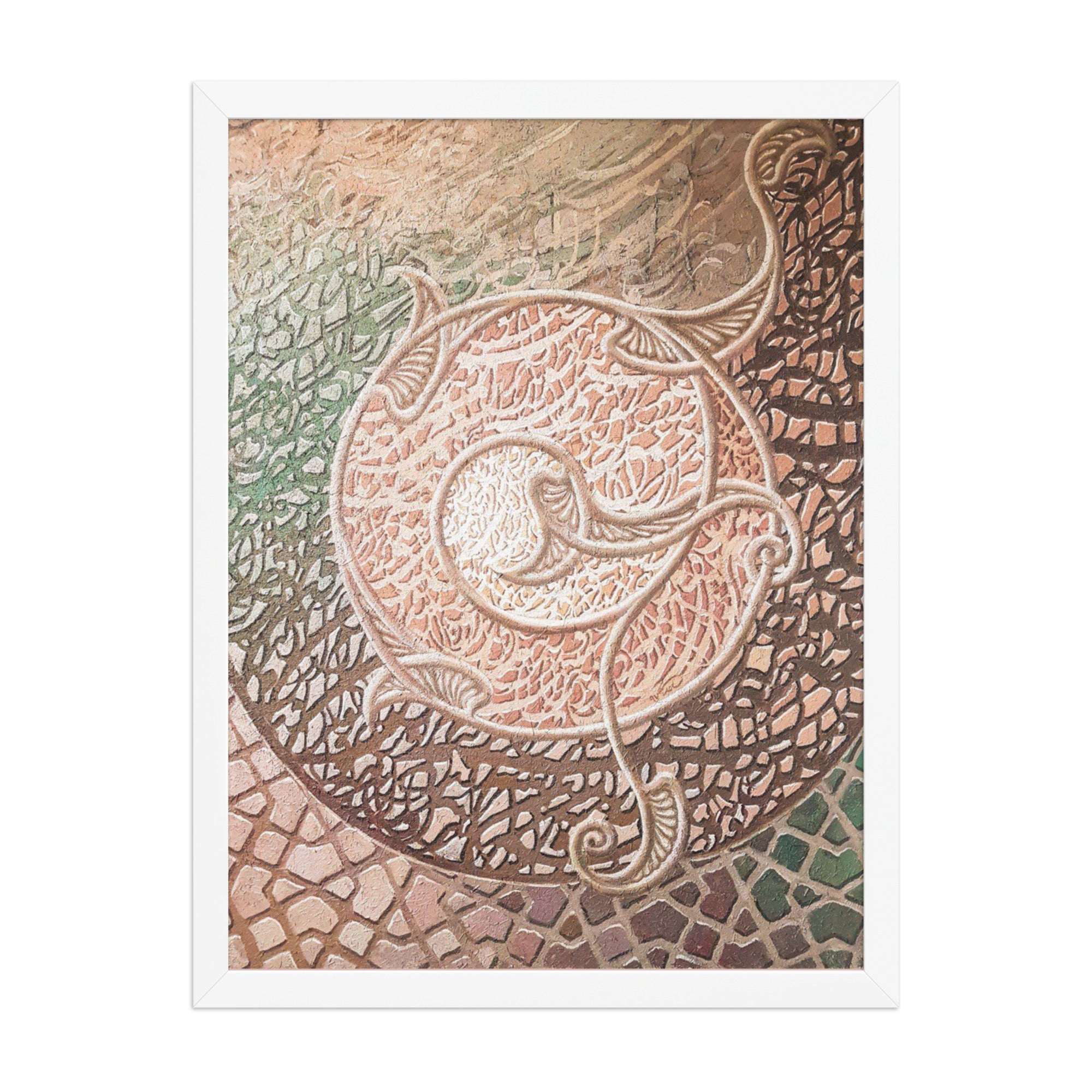 Framed photo paper poster with Bewilderment painting by Shamsollah Saedi