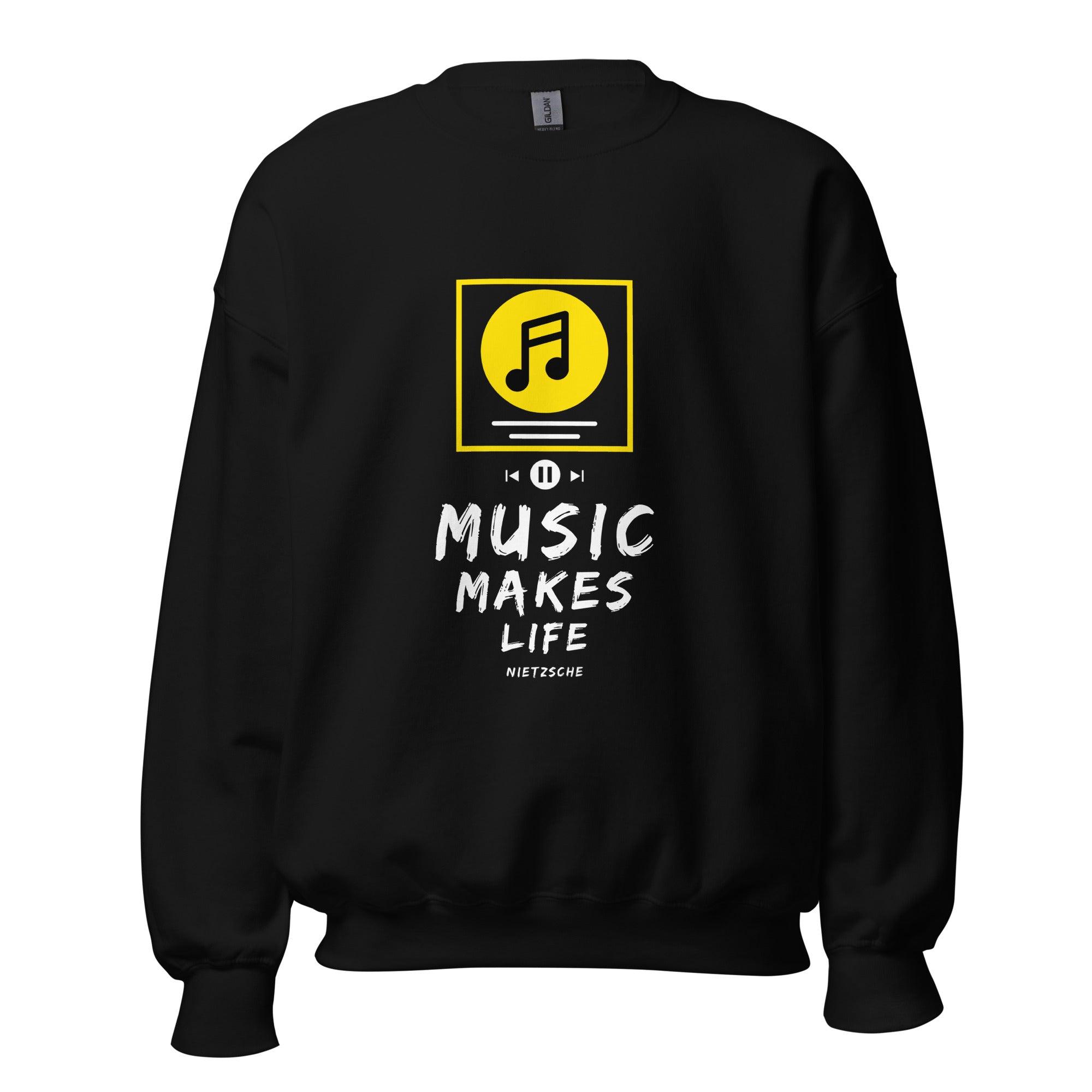 Unisex Sweatshirt - Nietzsche quotes, "Music makes life"