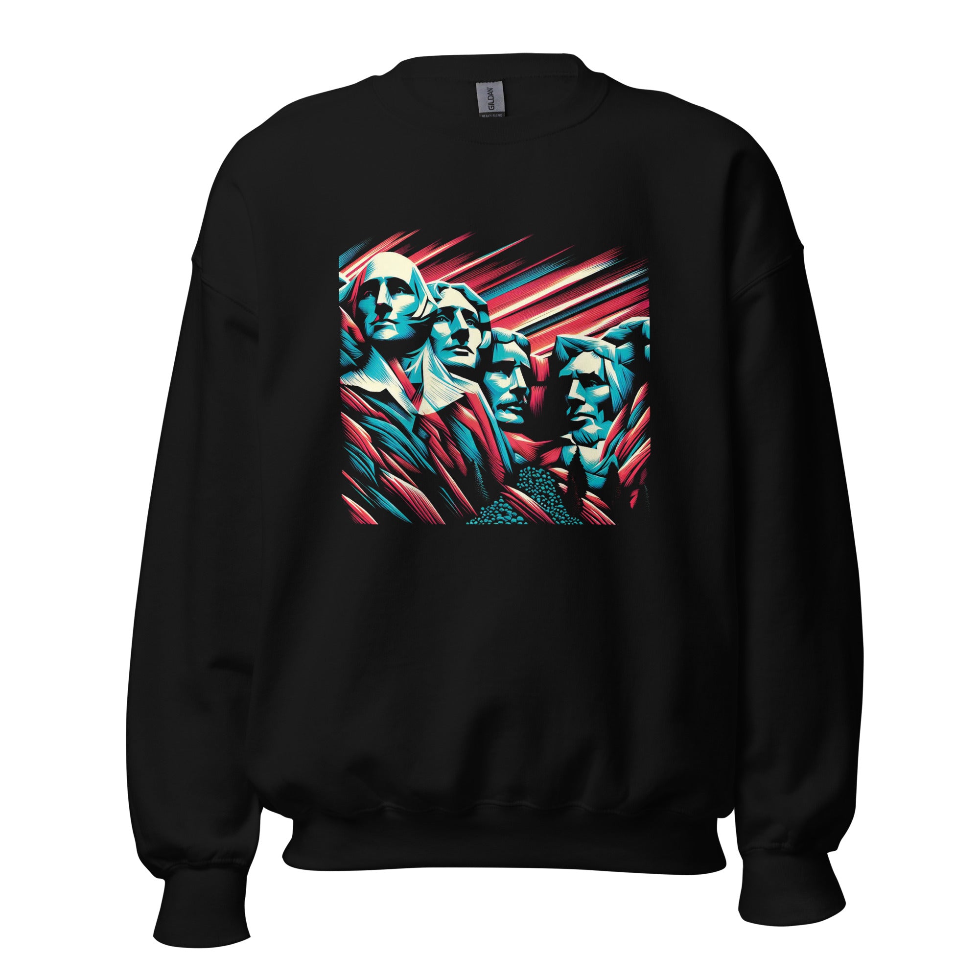 Unisex Sweatshirt - Mount Rushmore in Blue and Pink