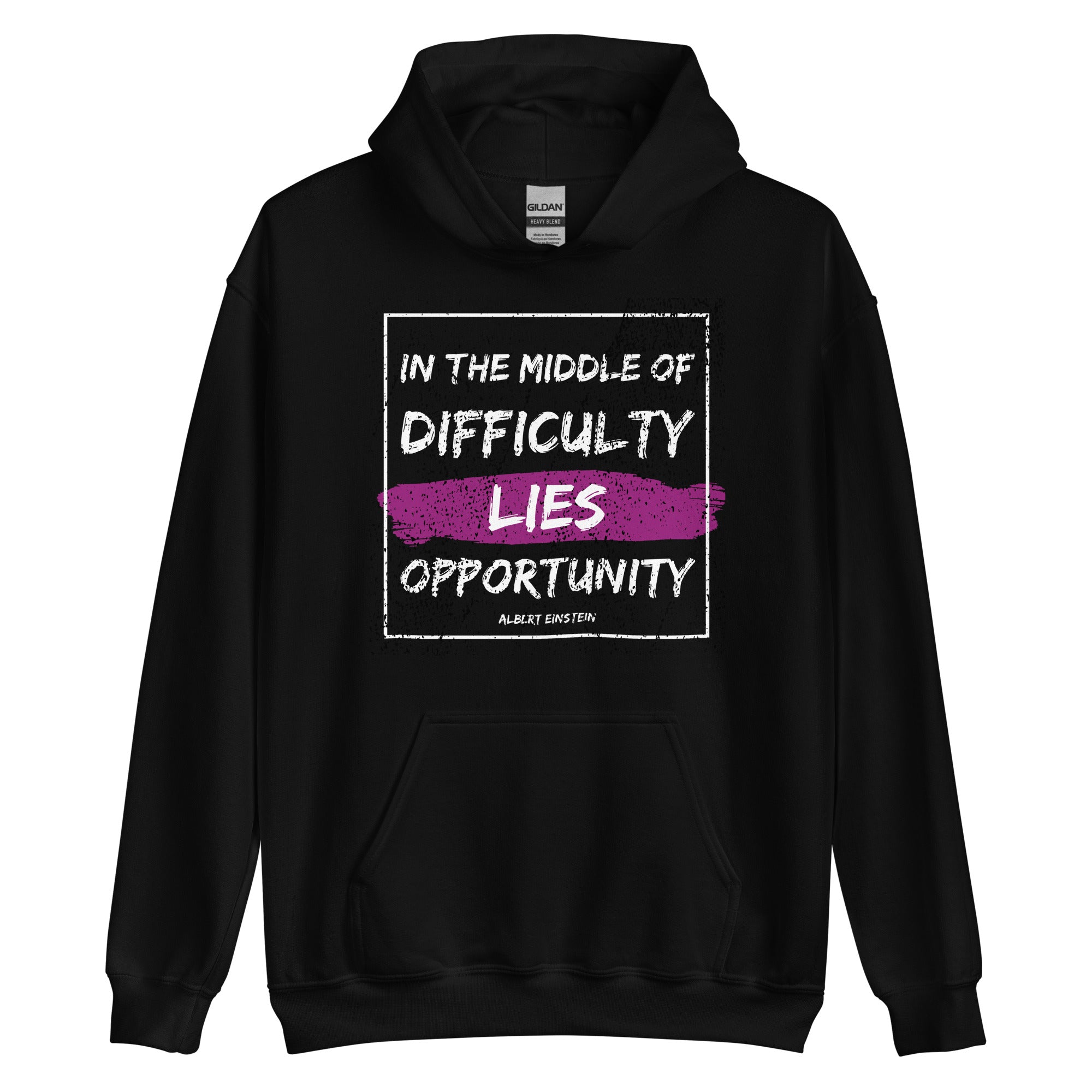 Unisex Hoodie - Albert Einstein quotes, “In the Middle of Difficulty Lies Opportunity.”