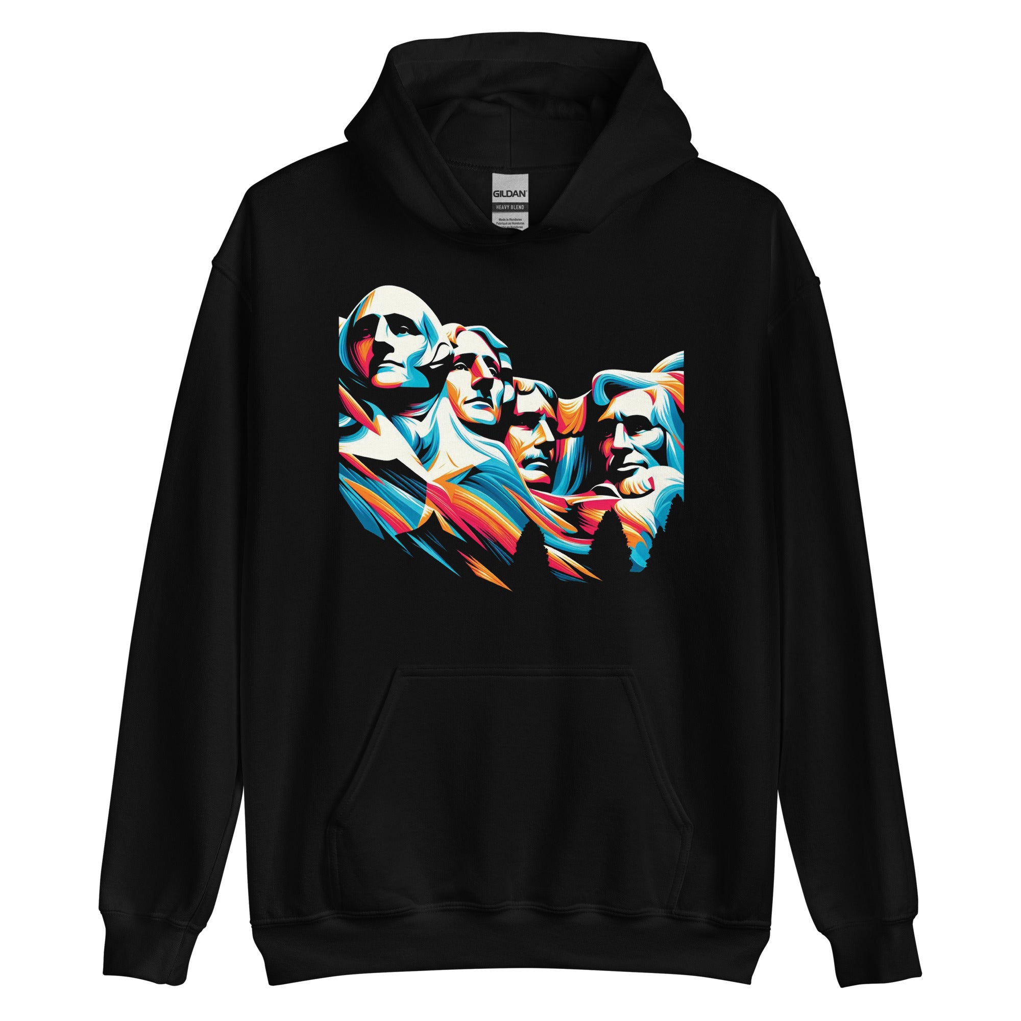 Unisex Hoodie - Colorful Mount Rushmore