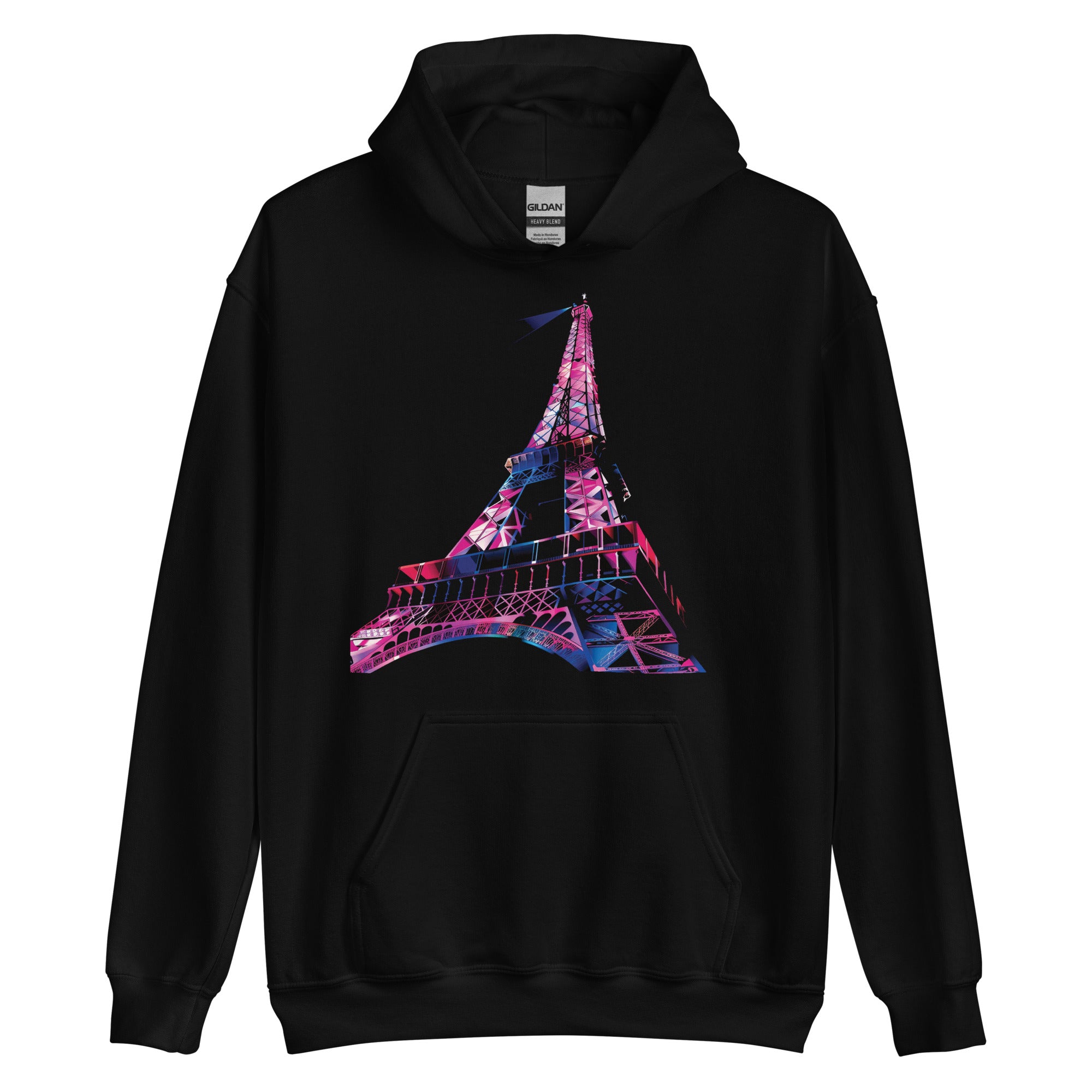 Unisex Hoodie - Eiffel Tower in Purple And Pink