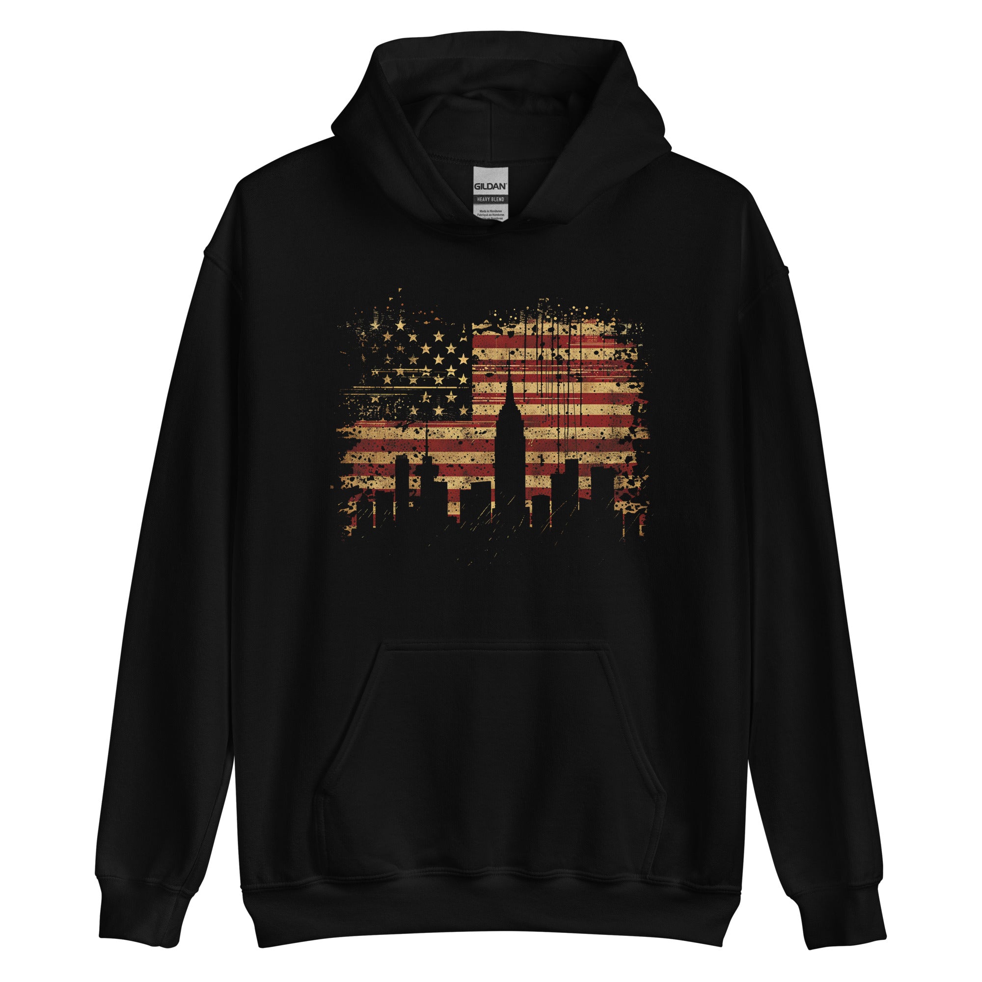 Unisex Hoodie - USA Flag with City