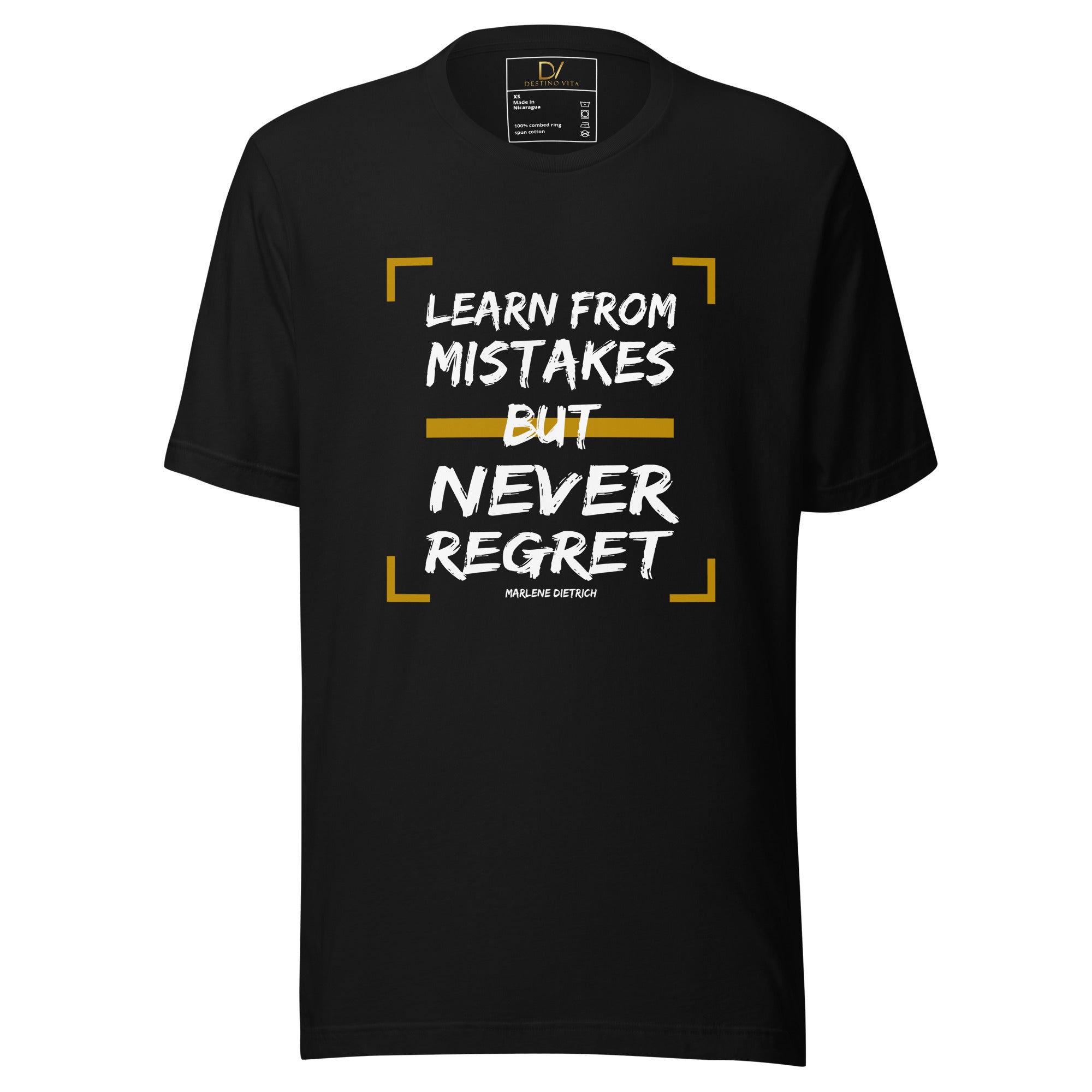 Unisex t-shirt - Marlene Dietrich Quote "Learn from Mistakes"