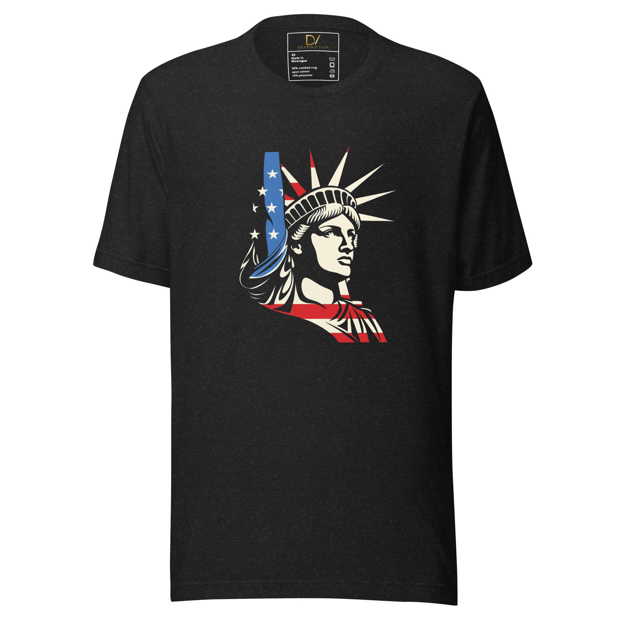 Unisex t-shirt - The Statue of Liberty in American Flag Colors