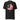 A black unisex t-shirt with a circle flag of Malaysia badge design in vibrant colors.