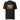 A black unisex t-shirt with a printed design of the flag of Armenia in vibrant colors.