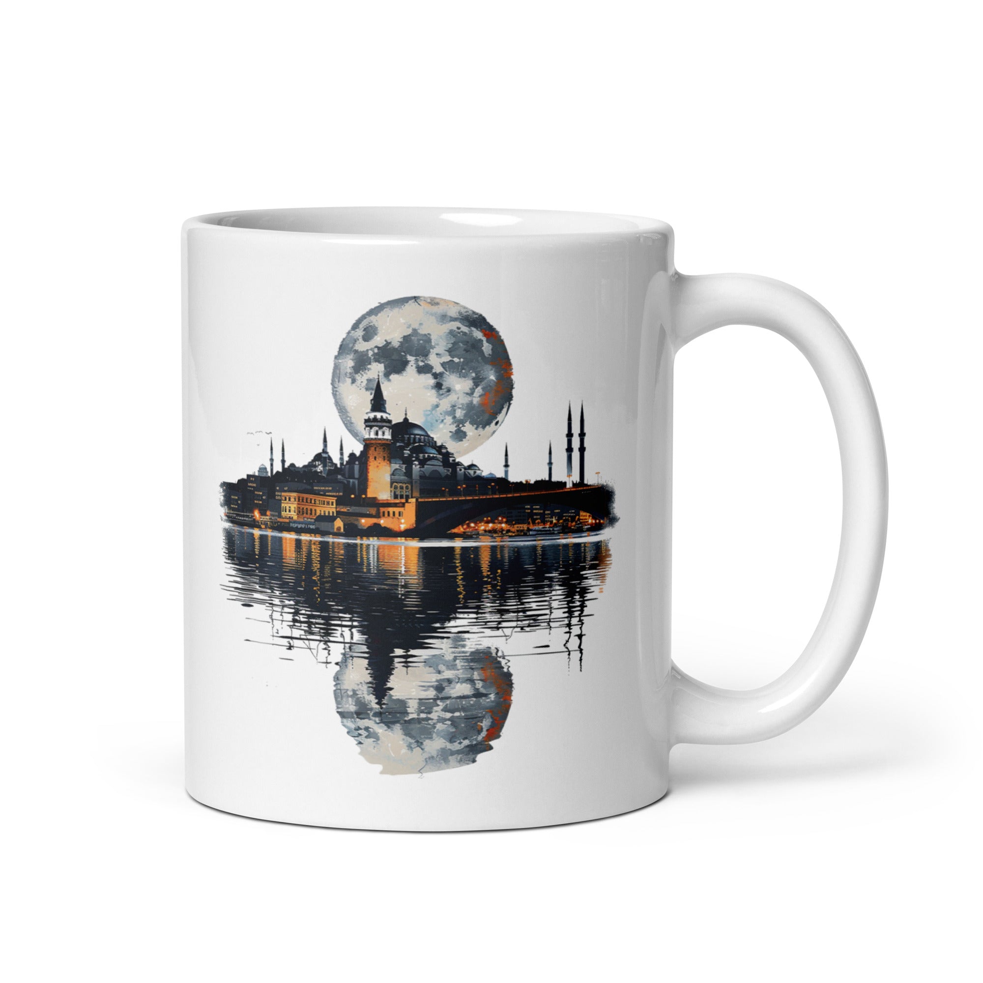 White glossy mug - Galata Bridge