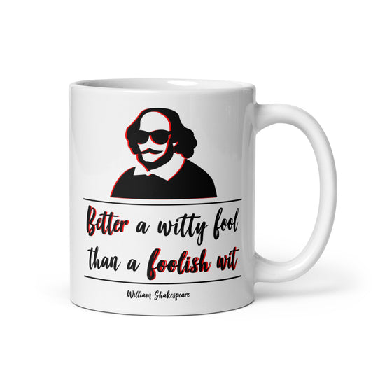 White glossy mug - William Shakespeare quotes