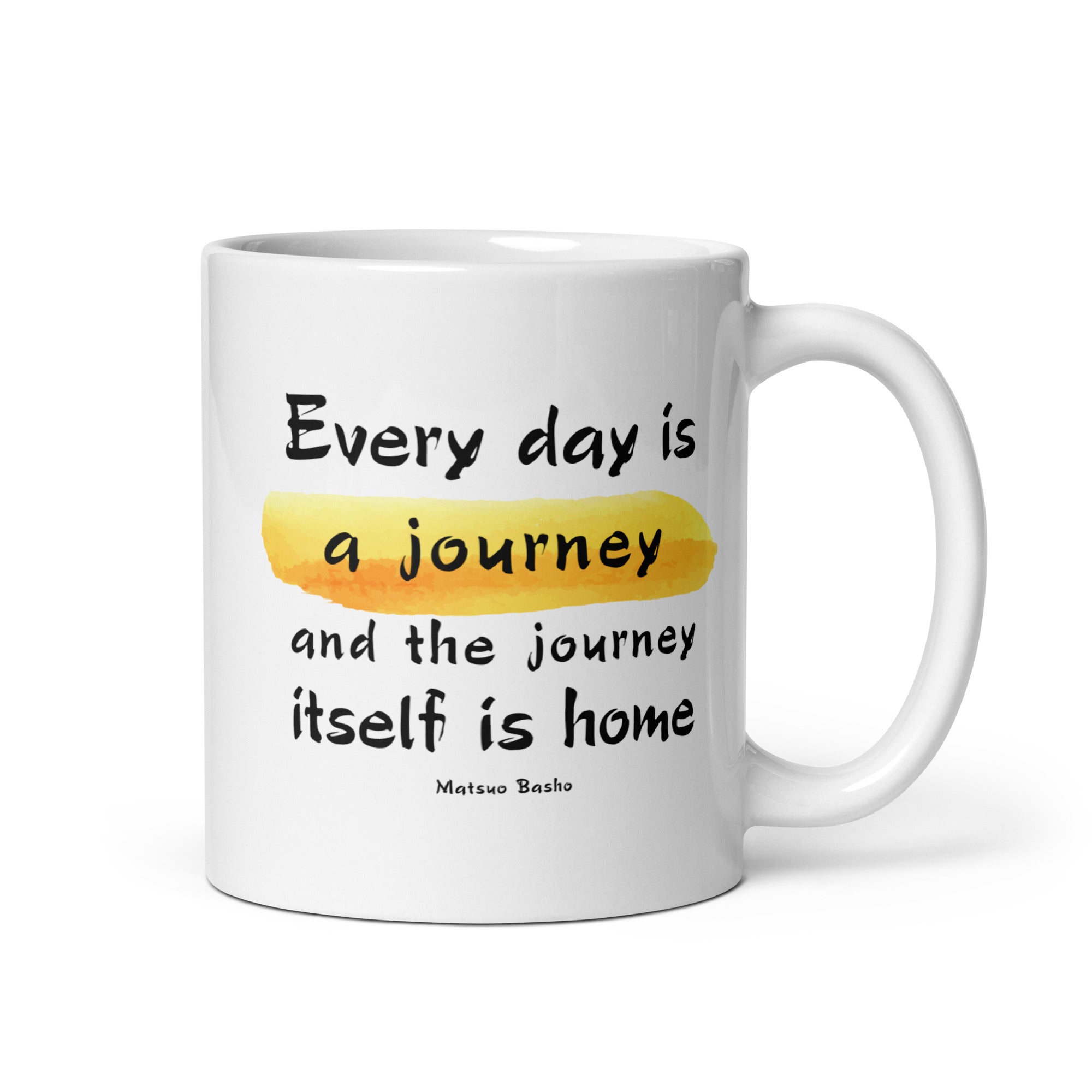 White glossy mug -  Matsuo Basho quotes