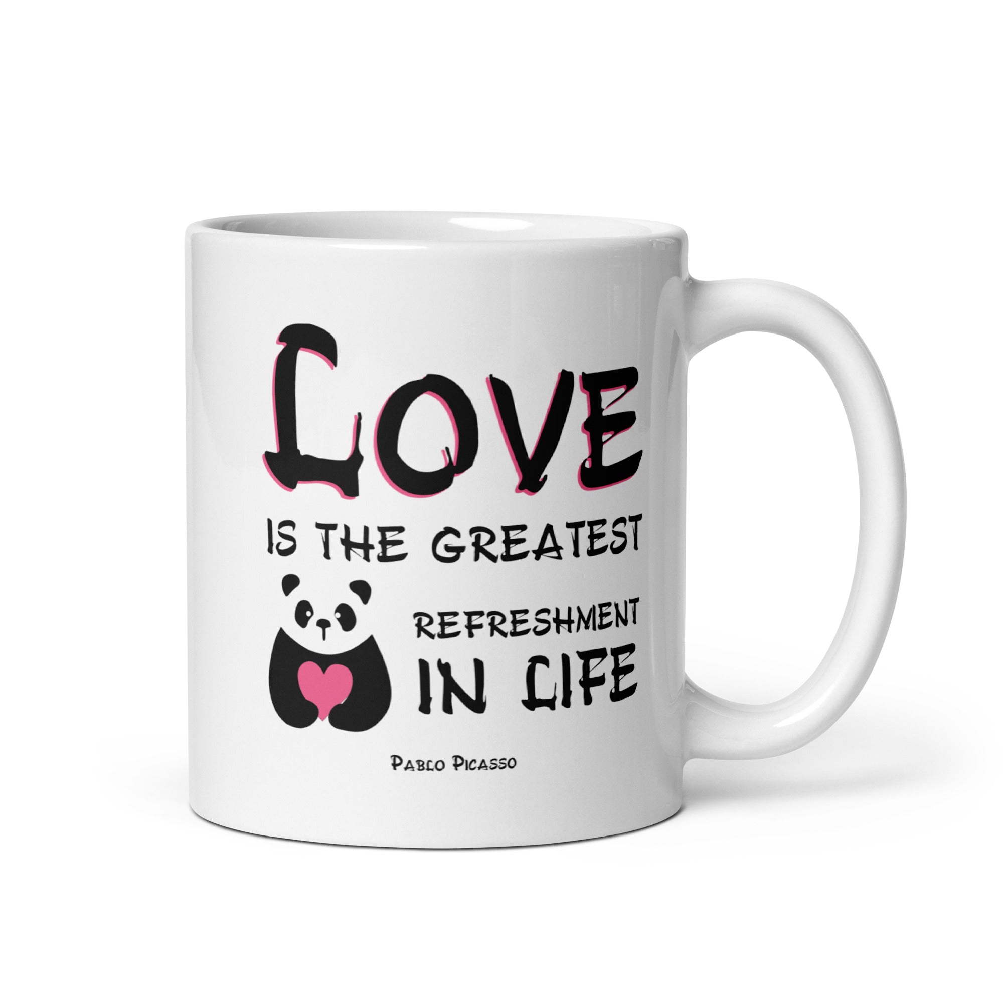 White glossy mug - Pablo Picasso quotes