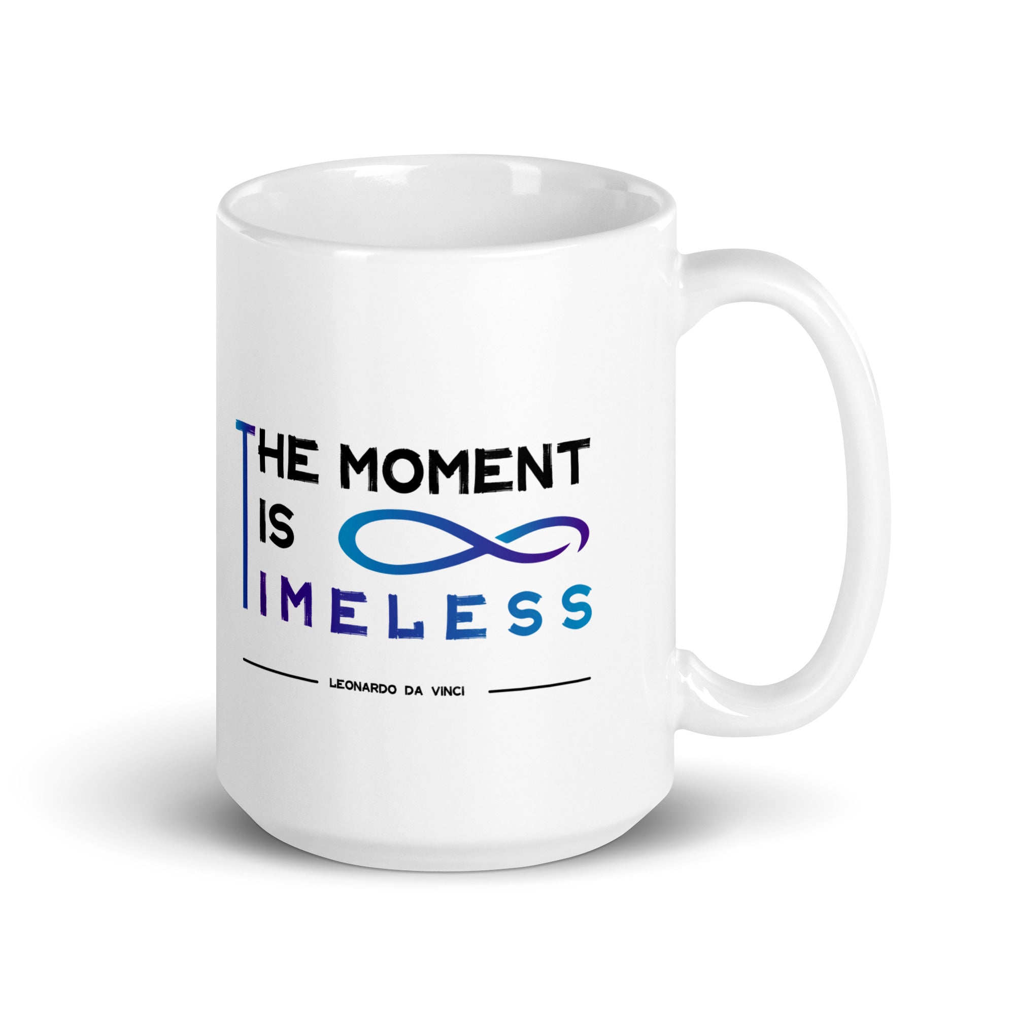 White glossy mug - Leonardo da vinci's Quotes