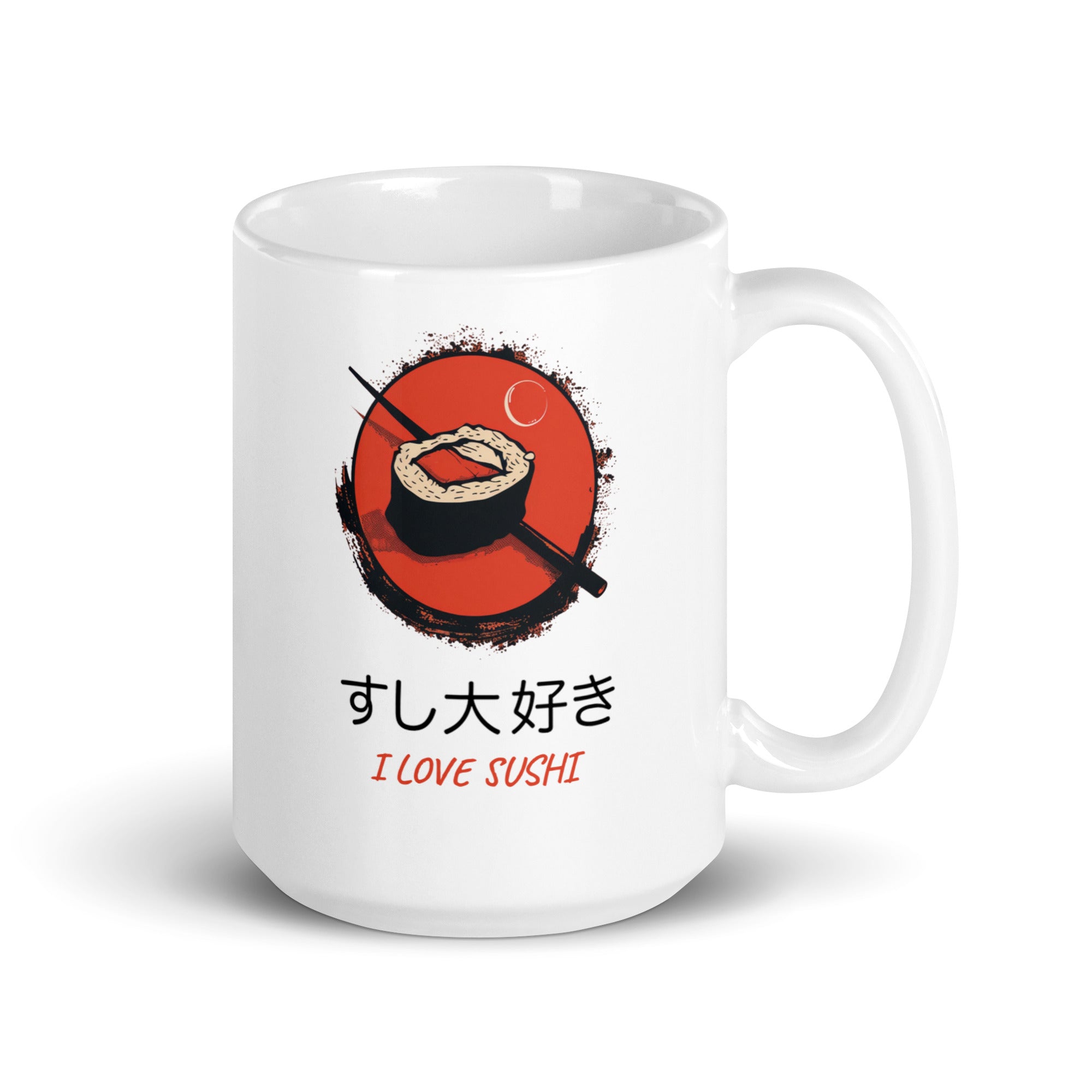 White glossy mug -  Sushi Time