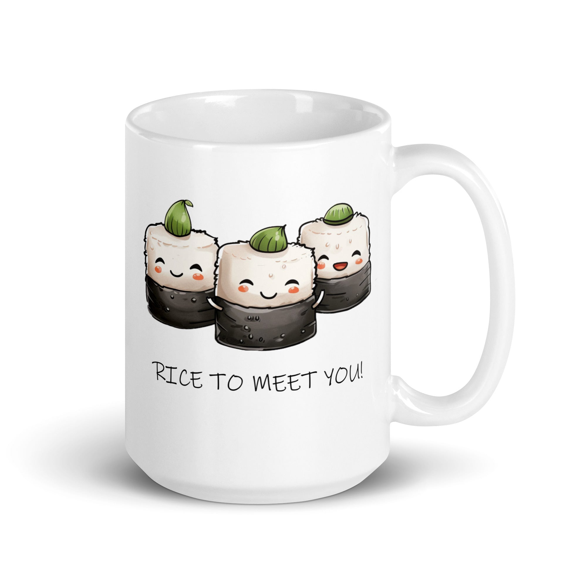 White glossy mug - Rice To Meet You