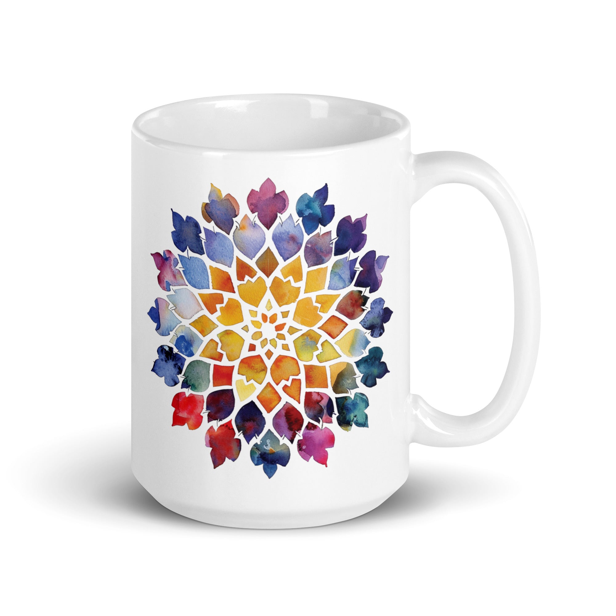 White glossy mug - Persian Carpet Pattern