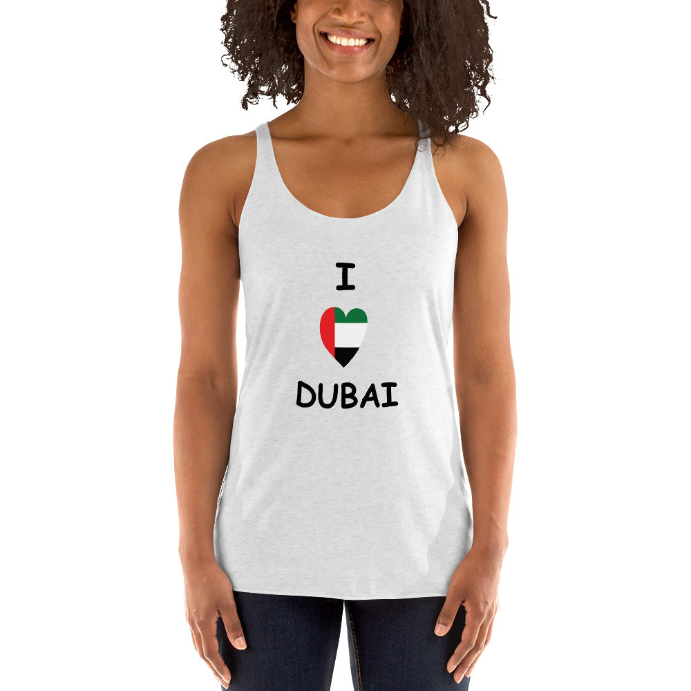 Women's Racerback Tank - I Love Dubai