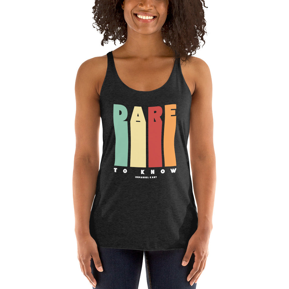 Women's Racerback Tank - Immanuel Kant quotes, " Dare to know. "