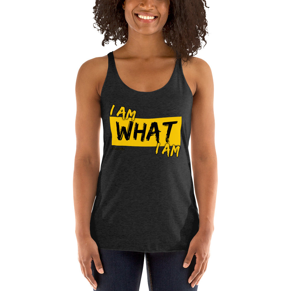 Women's Racerback Tank - Rousseau quotes, "I am what I am"