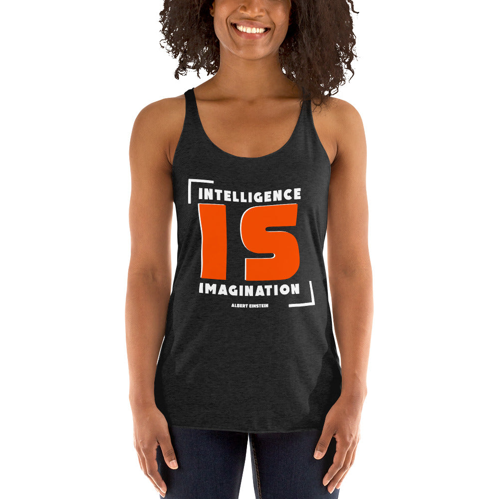 Women's Racerback Tank - Albert Einstein quotes, “ Intelligence is imagination”