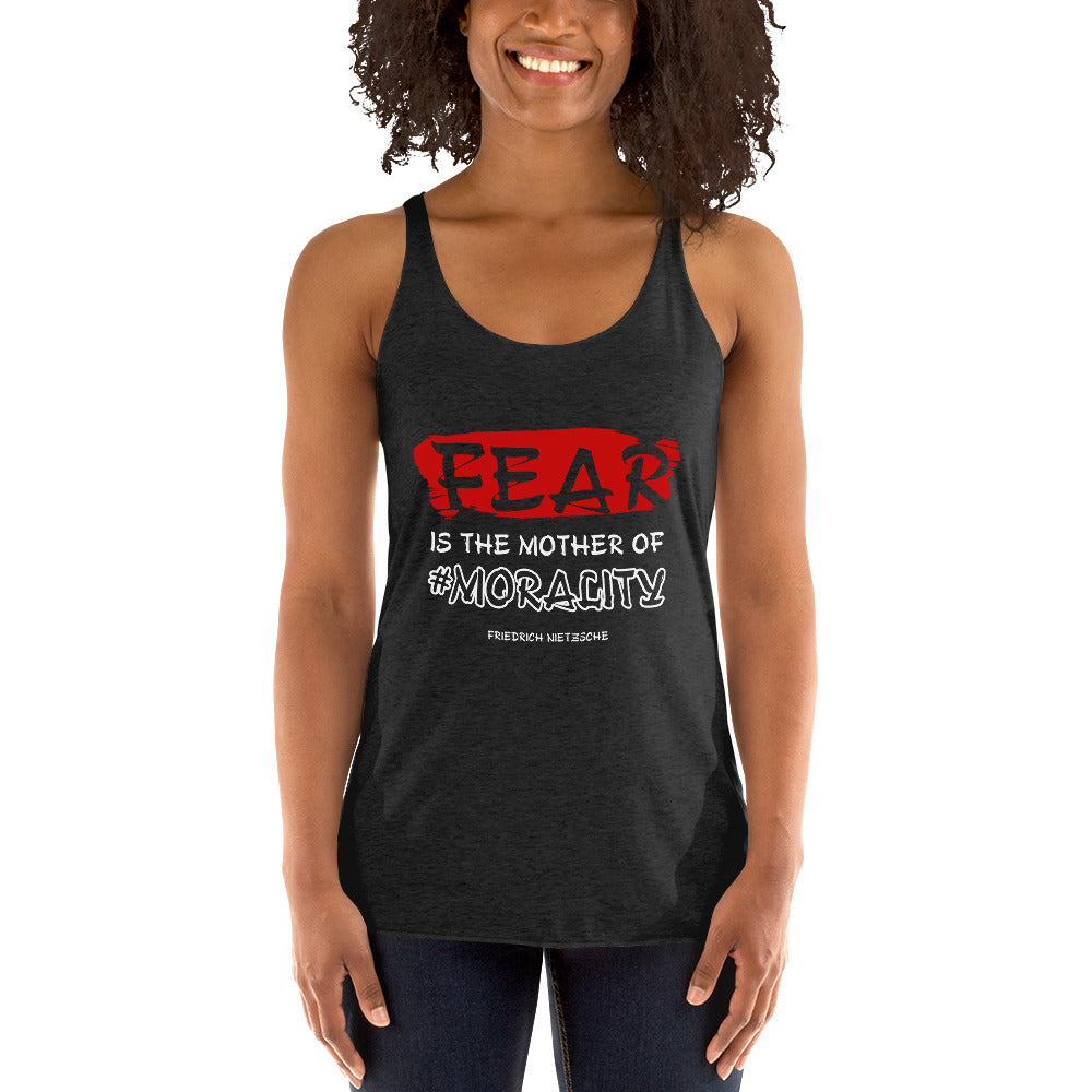 Women's Racerback Tank - Friedrich Nietzsche Quotes, "Fear is the mother of morality."