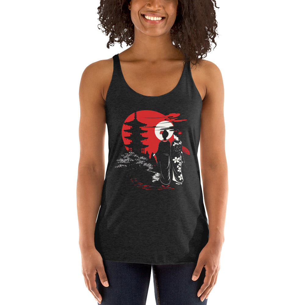 Women's Racerback Tank - Japanese culture symbols