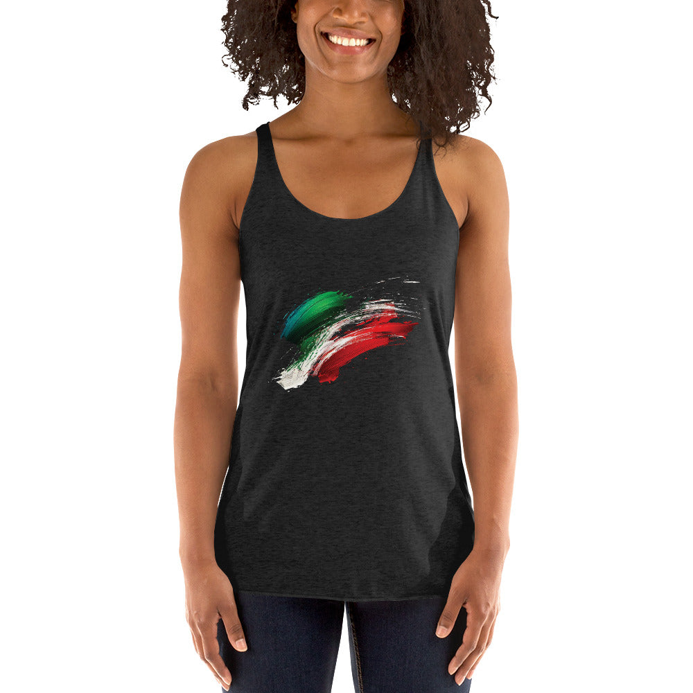 Women's Racerback Tank - Italian Flag Splash colors