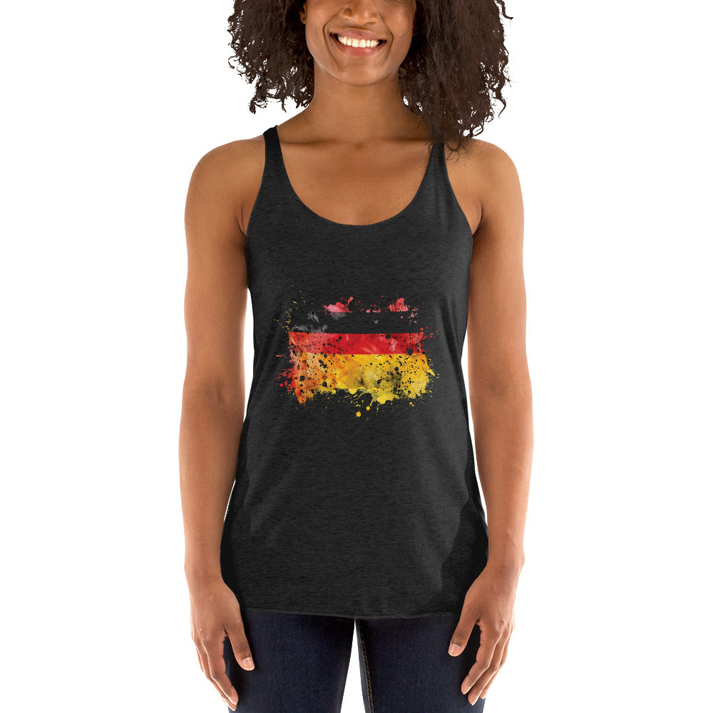 Women's Racerback Tank - German Flag Splash Colors