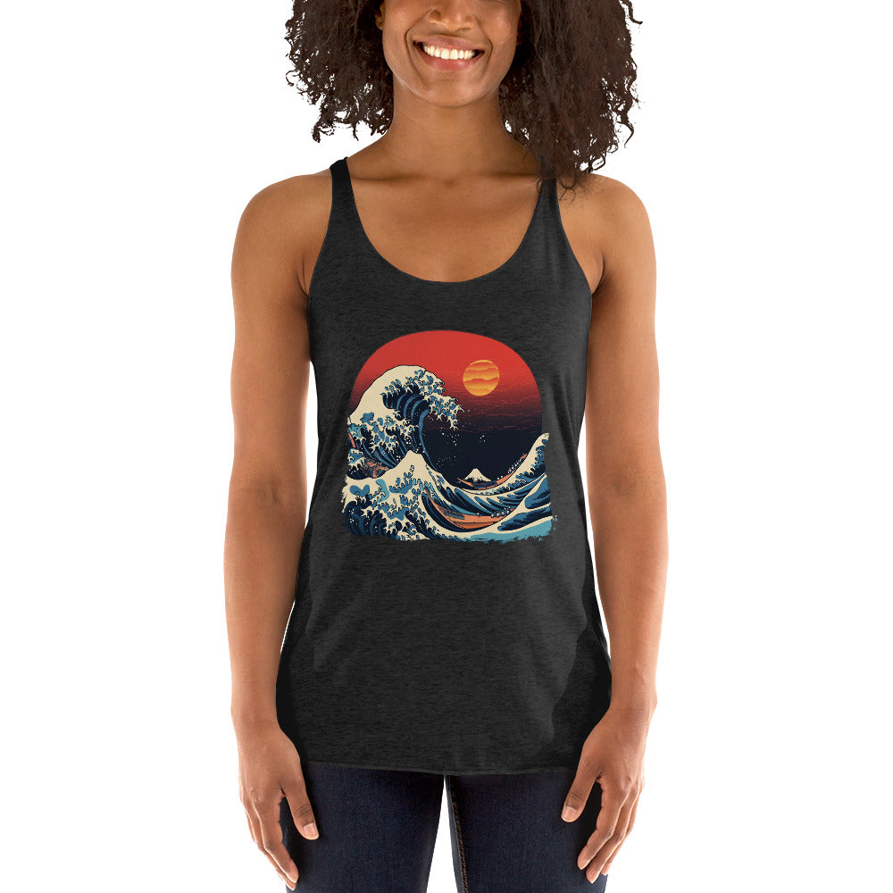 Women's Racerback Tank - The Great Wave By Hokusai