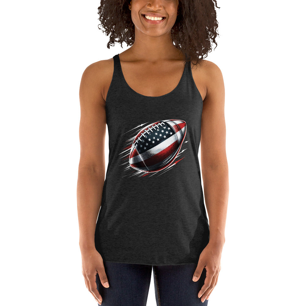 Women's Racerback Tank - American Football Ball