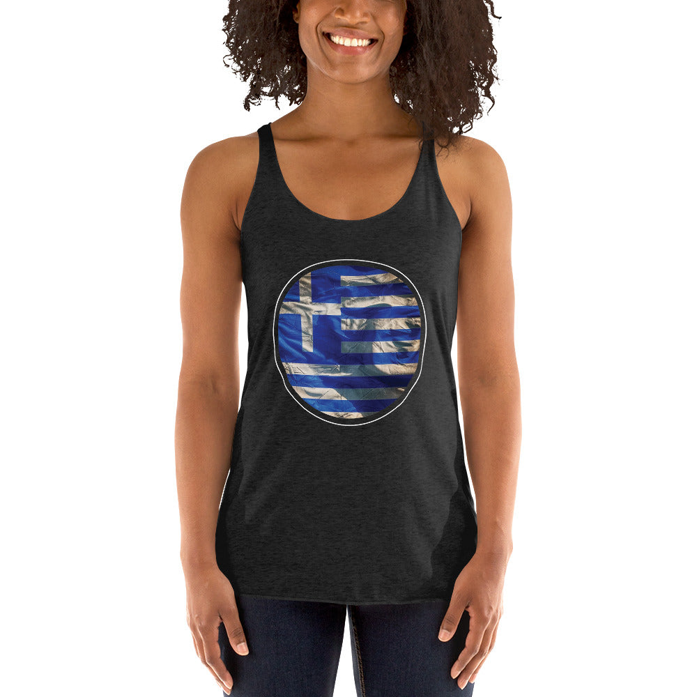 Women's Racerback Tank - Greece Flag