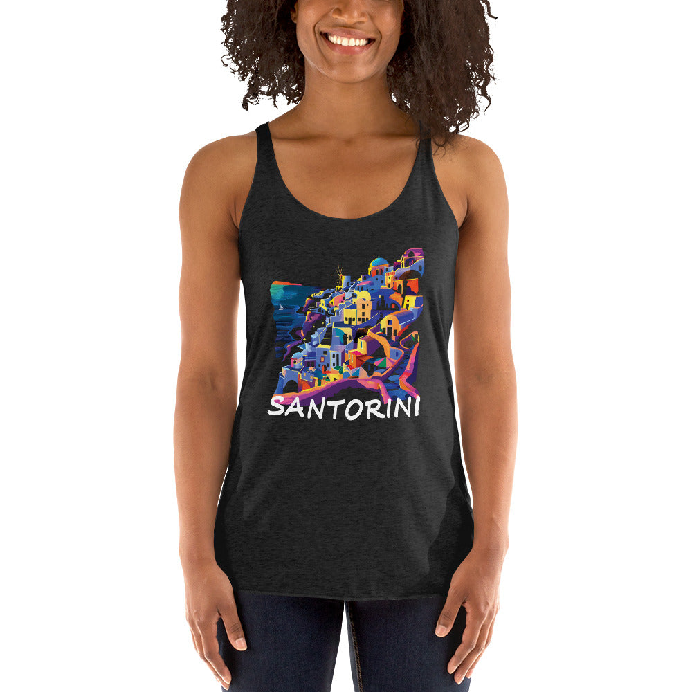 Women's Racerback Tank - Santorini Island