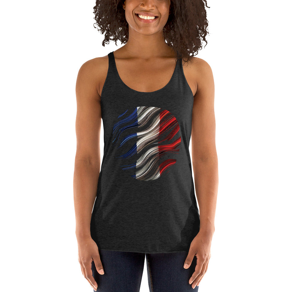 Women's Racerback Tank - France Flag in circle shape