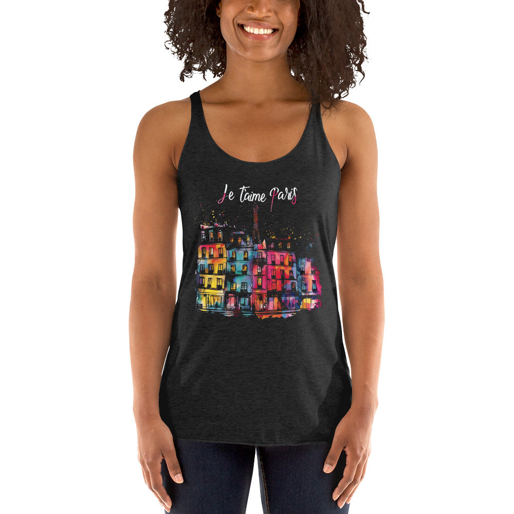 Women's Racerback Tank - Je t'aime Paris