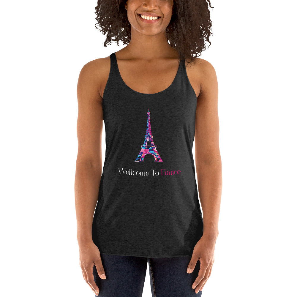 Women's Racerback Tank - Eiffel Tower