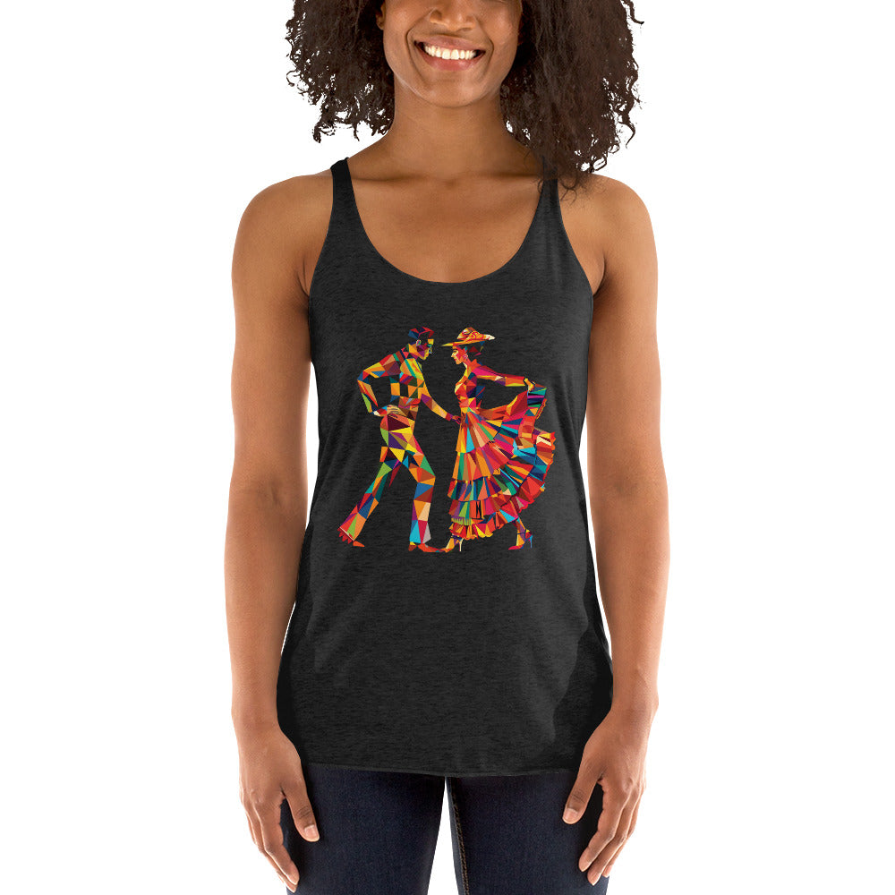 Women's Racerback Tank - A man and a woman Dancing