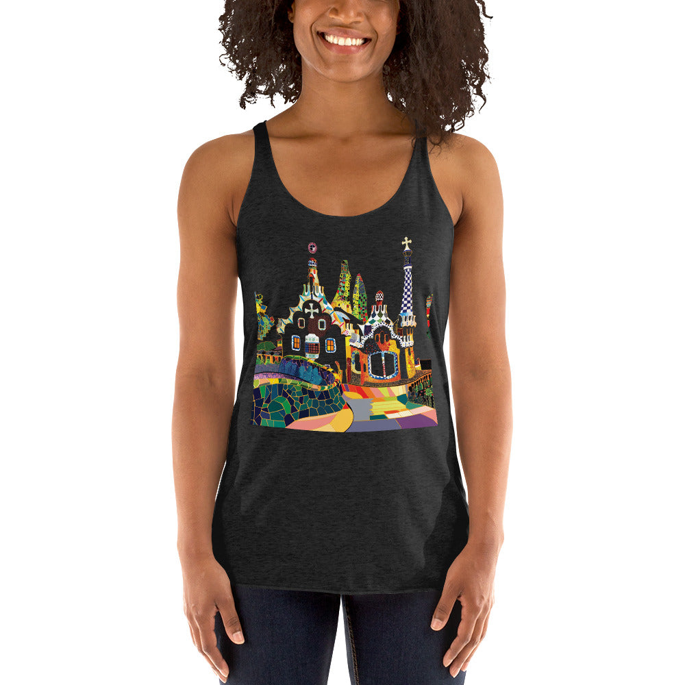 Women's Racerback Tank - Barcelona Guell Park