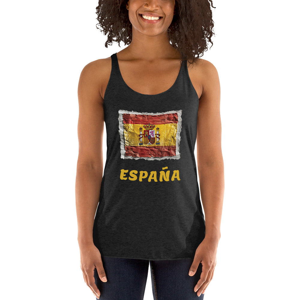 Women's Racerback Tank - Stamp Flag of Spain