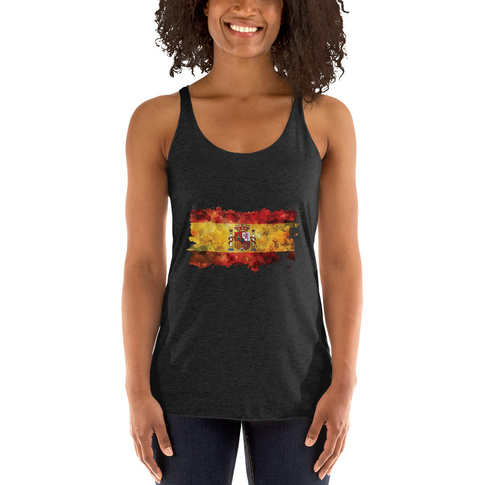 Women's Racerback Tank - Watercolor Flag of Spain