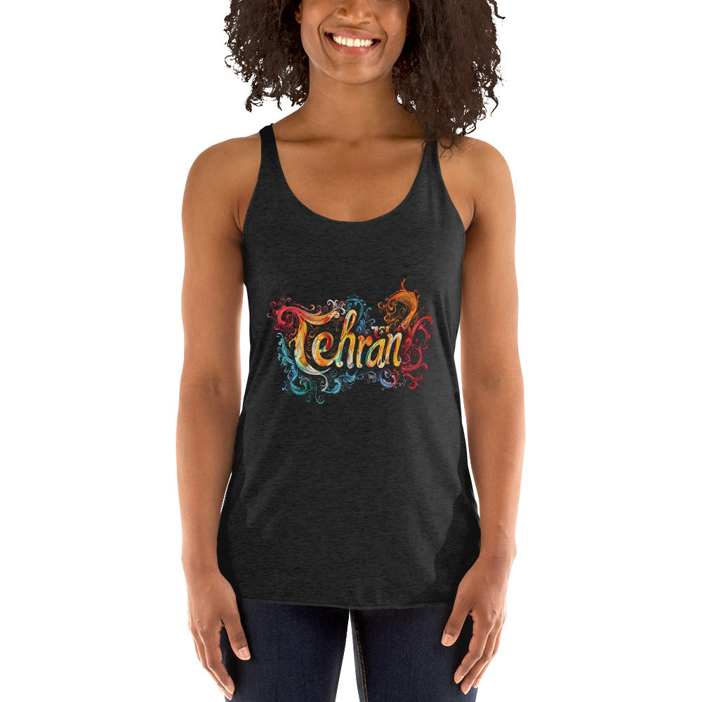 Women's Racerback Tank - Tehran Typography with Ornament