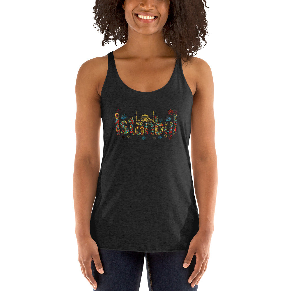 Women's Racerback Tank - Istanbul Typography