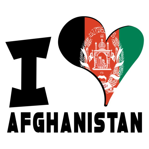 Unisex Hoodie - I Love Afghanistan Flag