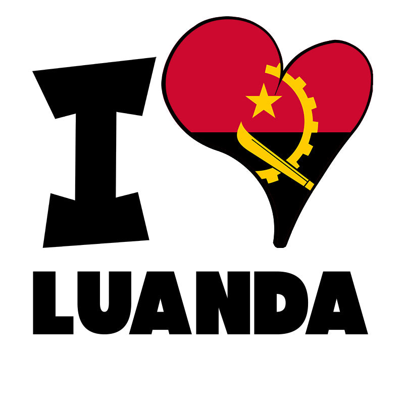 Unisex Sweatshirt - I Love Luanda Flag