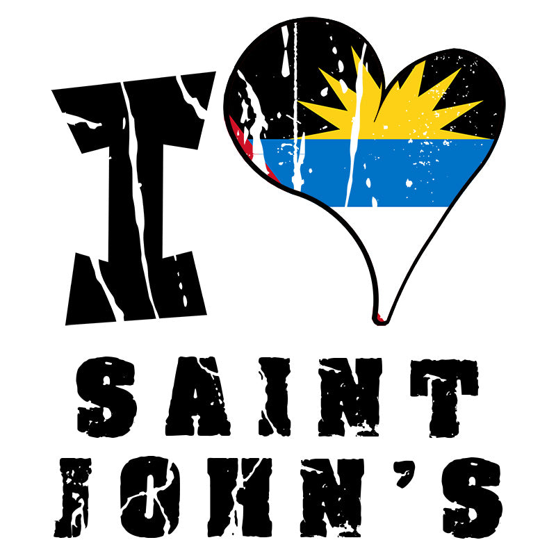 Unisex Sweatshirt - I Love Saint John's with scratchy flag