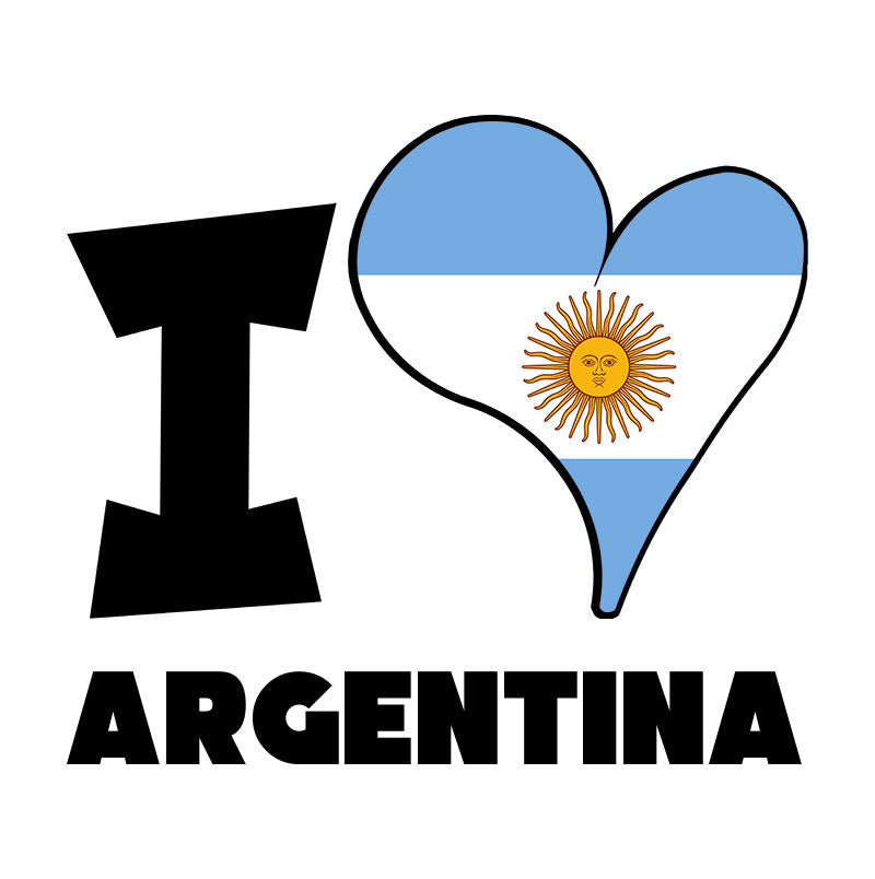 Unisex Hoodie - I Love Argentina Flag