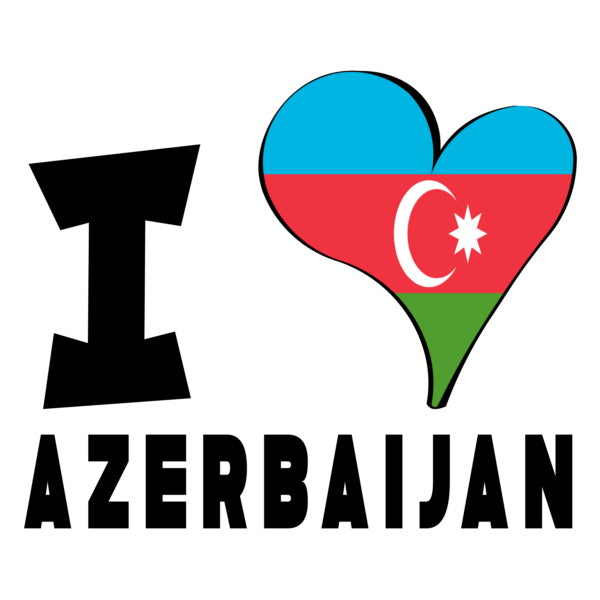 Unisex Hoodie - I Love Azerbaijan Flag