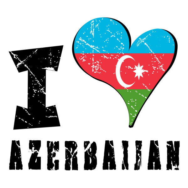 Unisex Sweatshirt - I Love Azerbaijan with scratchy flag